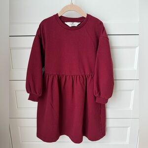 H&M Girls' Burgundy Long Sleeve Sweatshirt Dress
